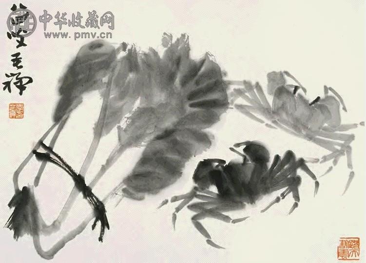 李苦禅 白菜 镜片 纸本