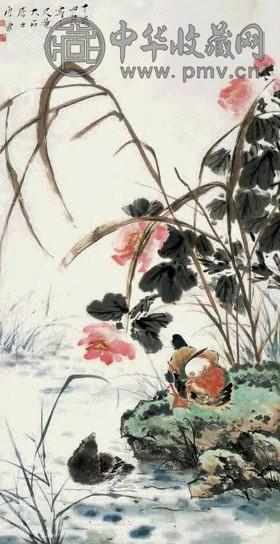 唐云 鸳鸯 立轴 设色纸本