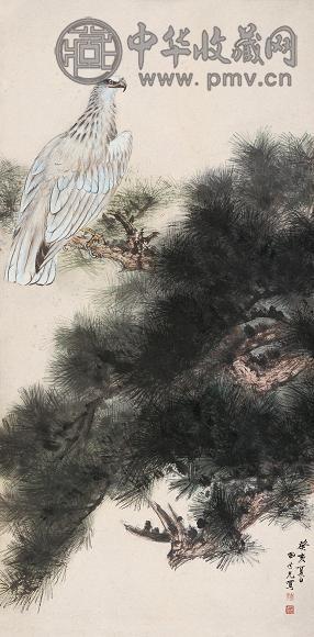 田世光 癸亥(1983年)作 松鹰图 立轴 设色纸本