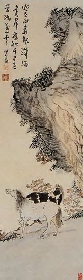 近现代 溥儒 双骏图 轴