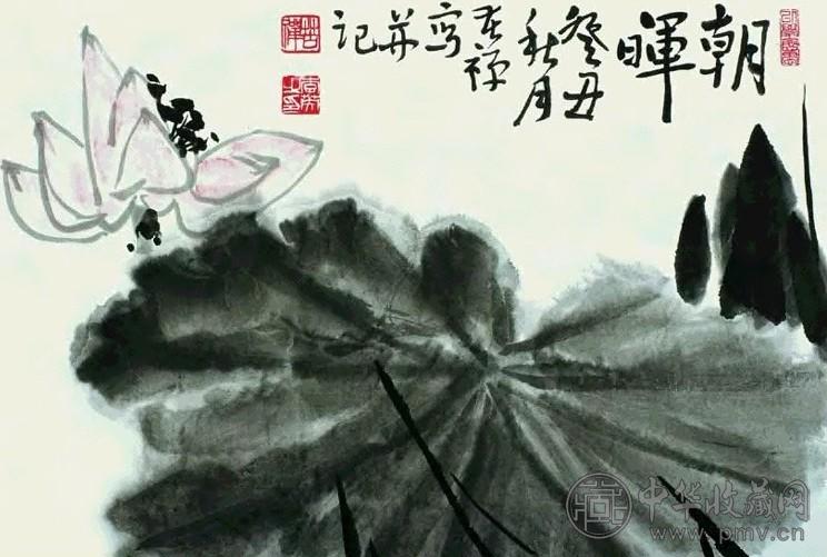 李苦禅 1973年作 朝晖 立轴 设色纸本