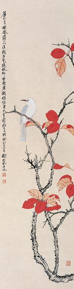 谢稚柳 花鸟 立轴 设色纸本