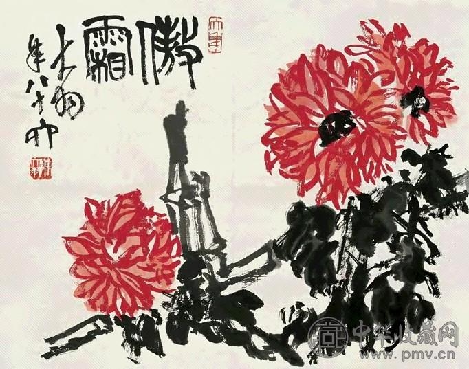 陈大羽 傲霜 立轴 设色纸本