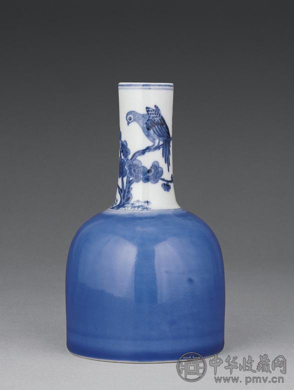 清 浩然堂款青花花鸟摇铃尊