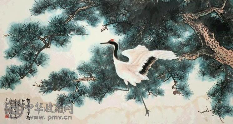 近现代 谢稚柳 松鹤图 横幅