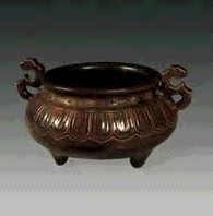 民国 古铜釉双耳炉
