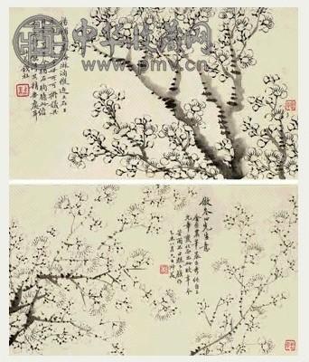 清 钱杜 梅花 册页(16开选2)