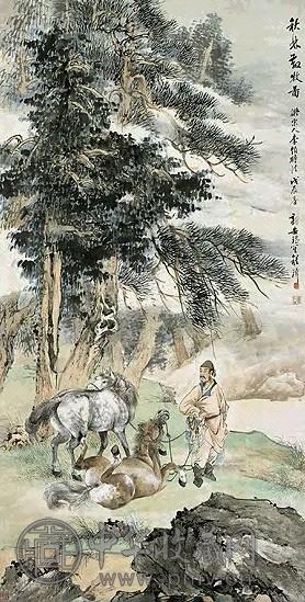 程璋 秋林散牧 轴