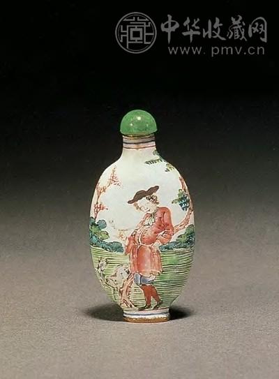 广东工画珐琅西洋人物鼻烟壶