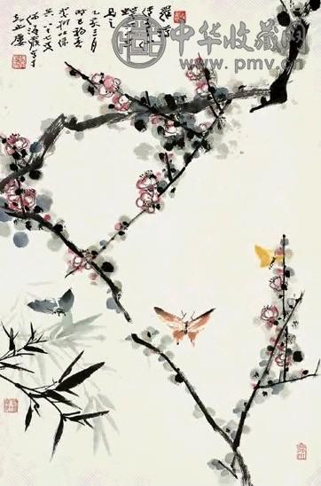 何海霞 1995年作 花蝶图 立轴 设色纸本