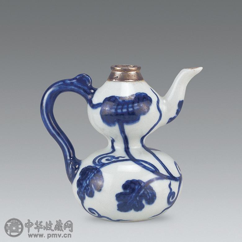 清 青花葫芦形壶