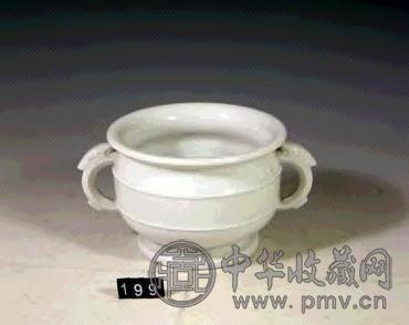 建瓷回纹双耳炉