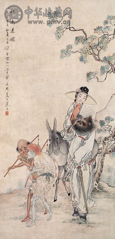 钱文彬 终南送嫁 立轴 设色纸本