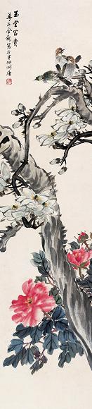 金梦石 花鸟 立轴 设色纸本