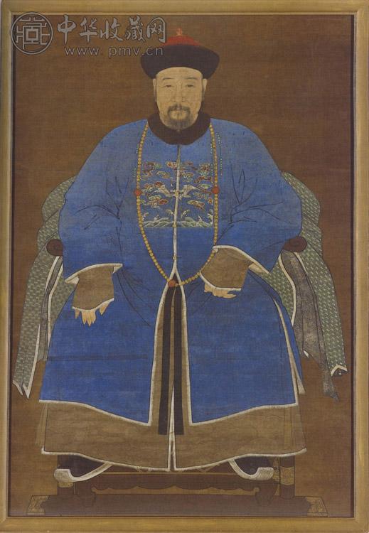 清十八世纪 一品文官像 镜心 设色绢本