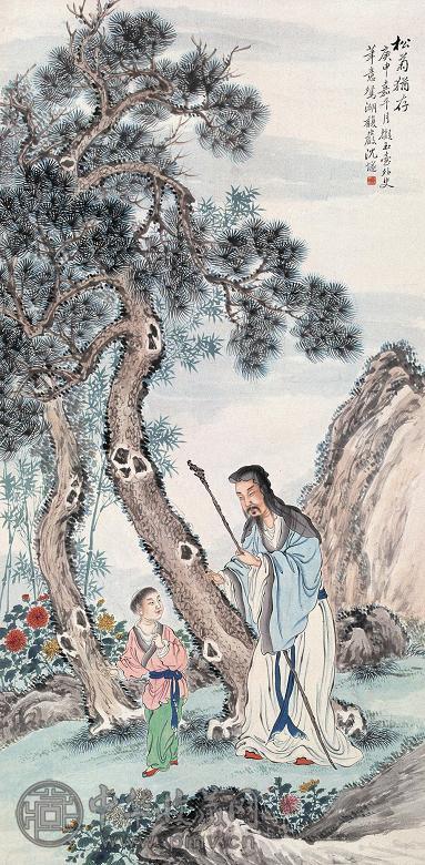 沈燧 人物 立轴 设色纸本