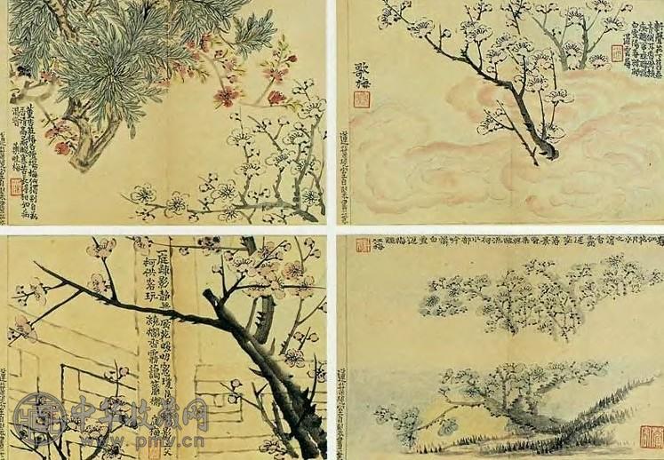 计芬 清 临金农梅花百咏诗画 册