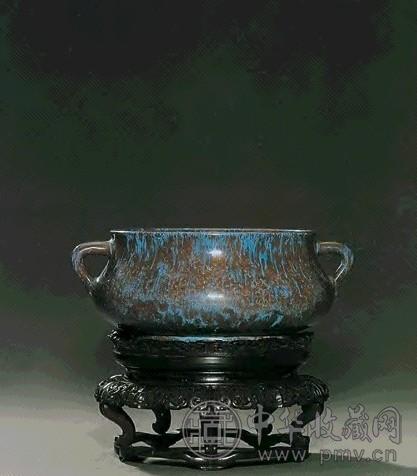 清雍正 孔雀蓝釉簋式香炉