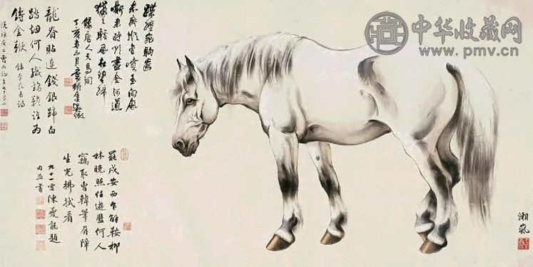 戈湘岚 立马图 镜心 设色纸本