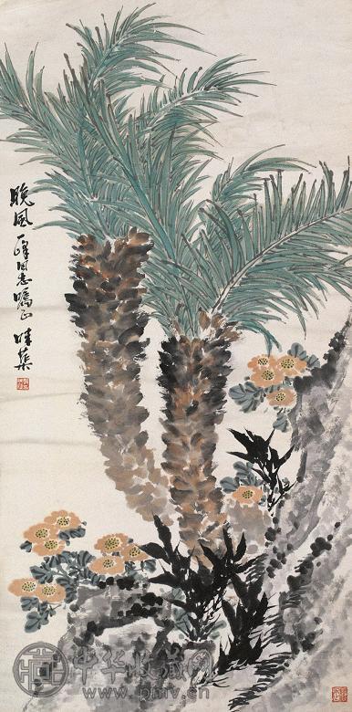 郭味蕖 花卉 立轴 设色纸本