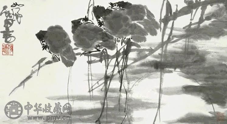 崔如琢 2001年作 寒月 水墨纸本