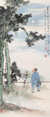 金寿石 人物 立轴 设色纸本