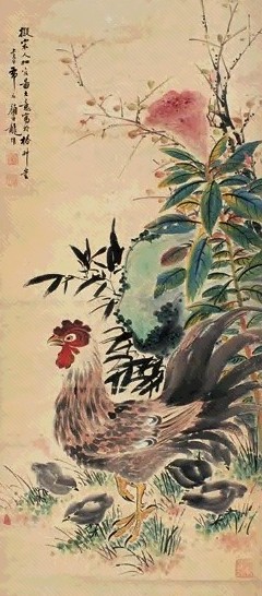 颜伯龙 加官图 立轴 设色纸本