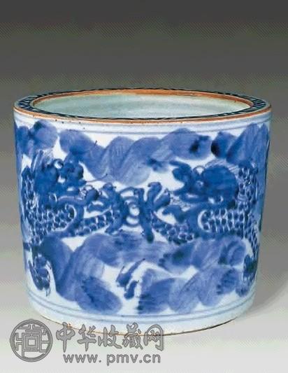 顺治 青花龙纹香炉