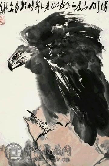 王子武 鹰 镜心 设色纸本
