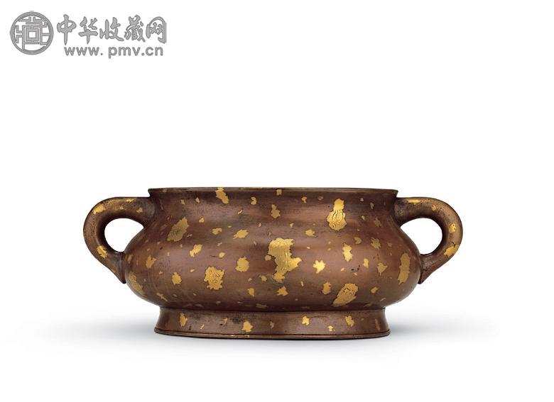 清十七/十八世纪 洒金铜香炉