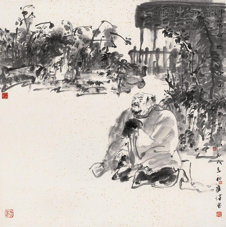 崔跃 人物 镜心 水墨纸本