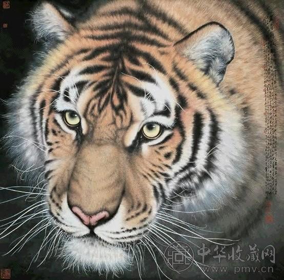 孟祥顺 2004年作 虎 镜心 设色纸本