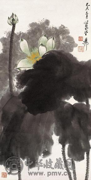 谢稚柳 荷花 立轴 设色纸本