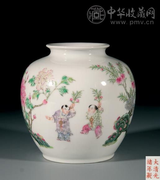 清光绪/洪宪 粉彩和合二仙牡丹纹小罐
