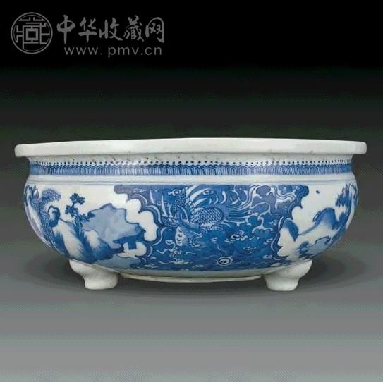 明晚期 青花八宝纹香炉