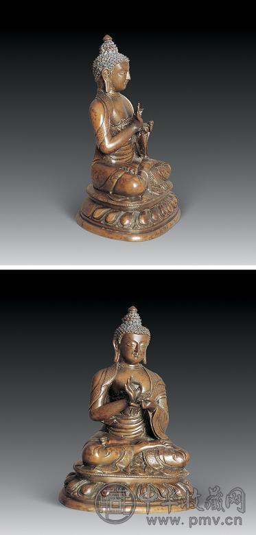 清乾隆 紫铜雕释迦像