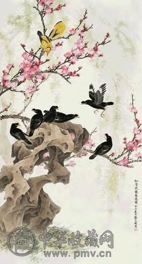 龚文桢 红杏枝头春意闹 镜片 设色纸本