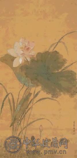 杨晋 荷花 立轴 设色绢本