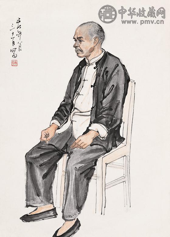 康师尧 人物 镜心 设色纸本