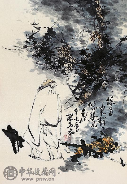 方增先 人物 单片 设色纸本