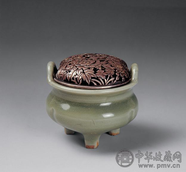 明 龙泉釉双耳炉