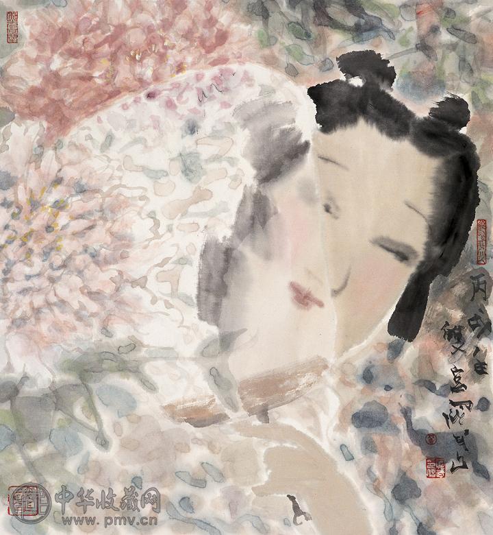 黄国武 仕女 镜心 设色纸本