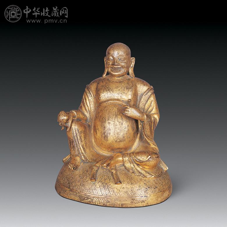明 铜鎏金弥勒