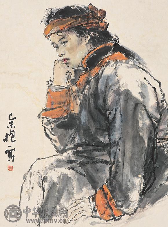 李抱一 人物 镜心 设色纸本