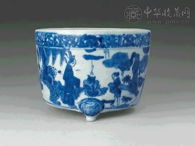 明嘉靖 青花高士炉