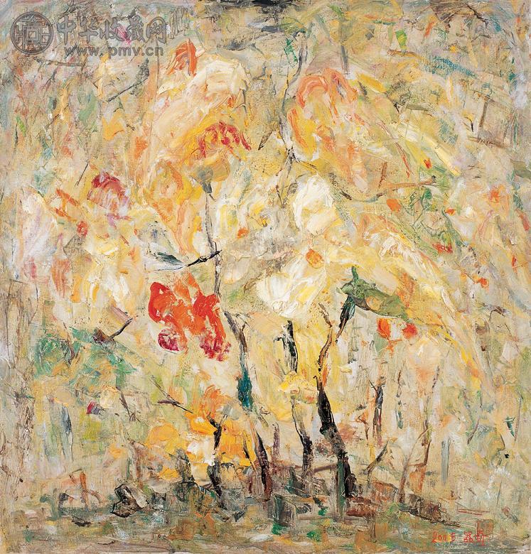 梁器奇 秋林 布面 油彩