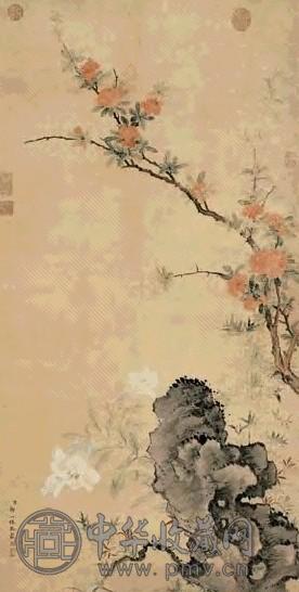 邹一桂 萱草湖石图 镜心 设色纸本