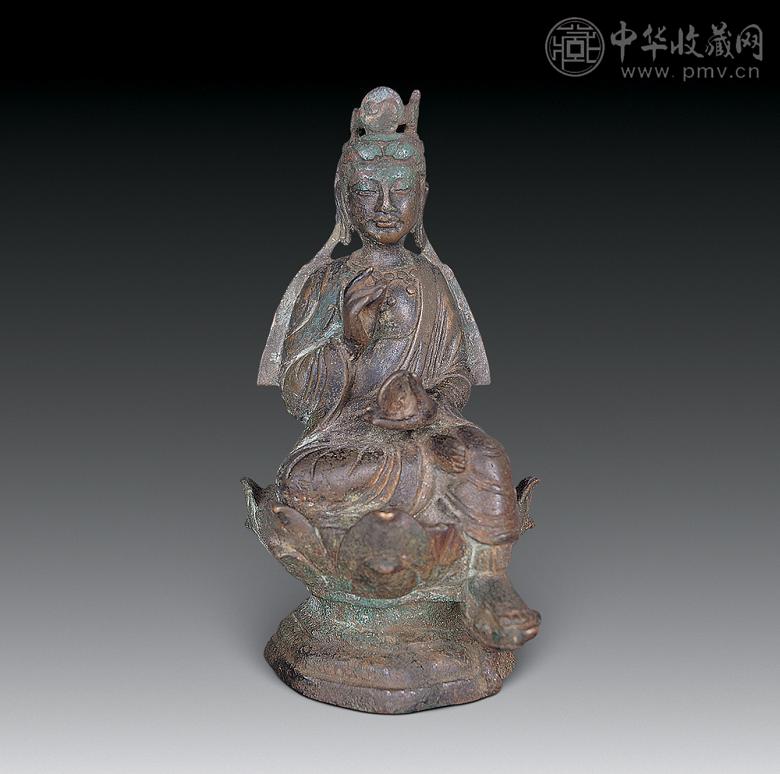 辽 铜莲花座佛