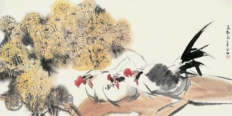 乔宜男 高秋图 镜心 设色纸本