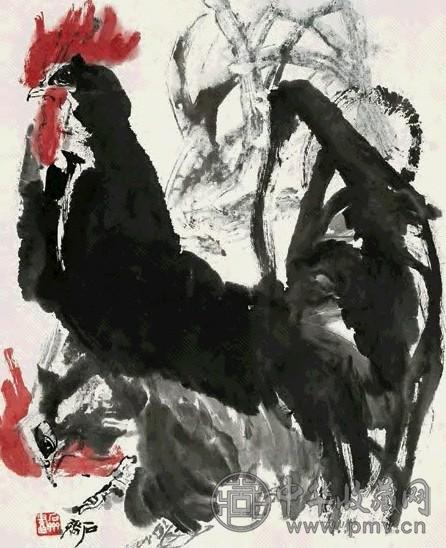 石齐 昂扬 立轴 设色纸本